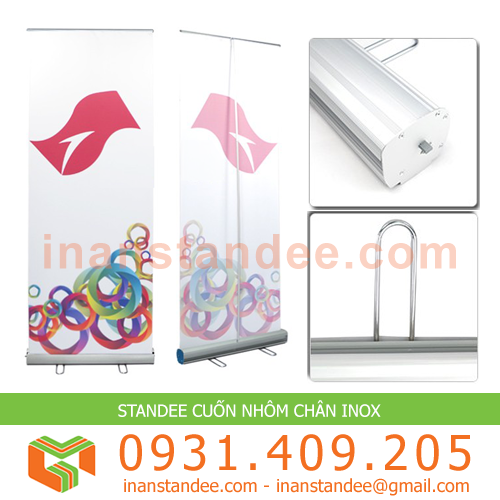 STANDEE CUỐN CHÂN INOX (0.8m x 2m)